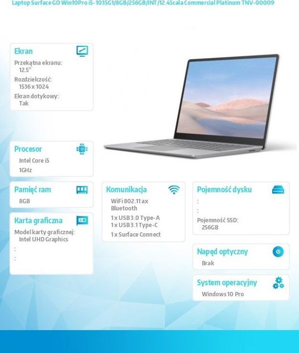 Laptop Microsoft Surface Laptop Go (TNV-00009)