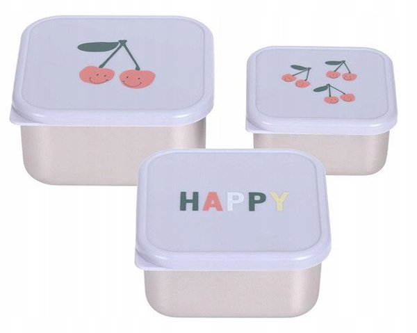 Lassig Snackbox Happy Fruits Κεράσι από Ανοξείδωτο Ατσάλι 3 τεμάχια