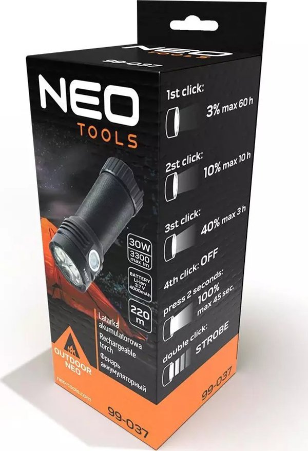 Neo Επαναφορτιζόμενος Φακός LED OSRAM P9 3300 lm, 30W, 4000 mAh, 99-037