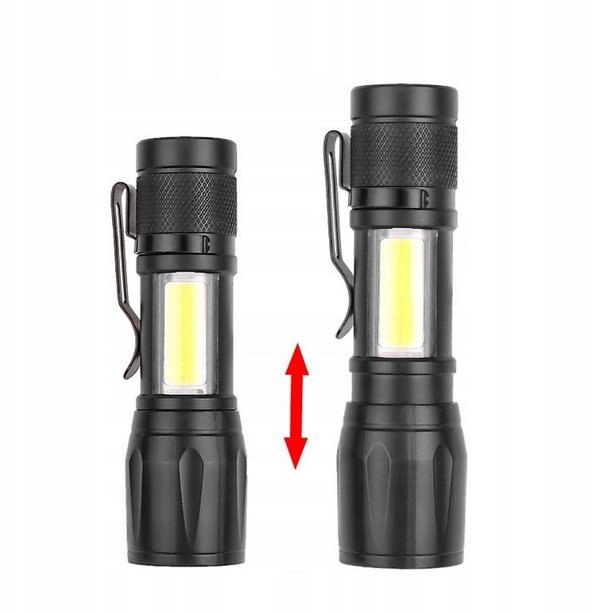 LATARKA LED ZOOM AKU 5W XPE+ COB+ ETUI