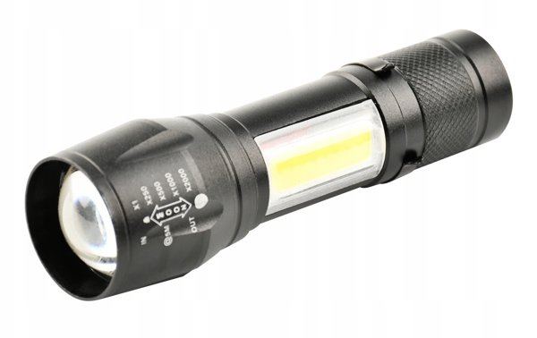 LATARKA LED ZOOM AKU 5W XPE+ COB+ ETUI