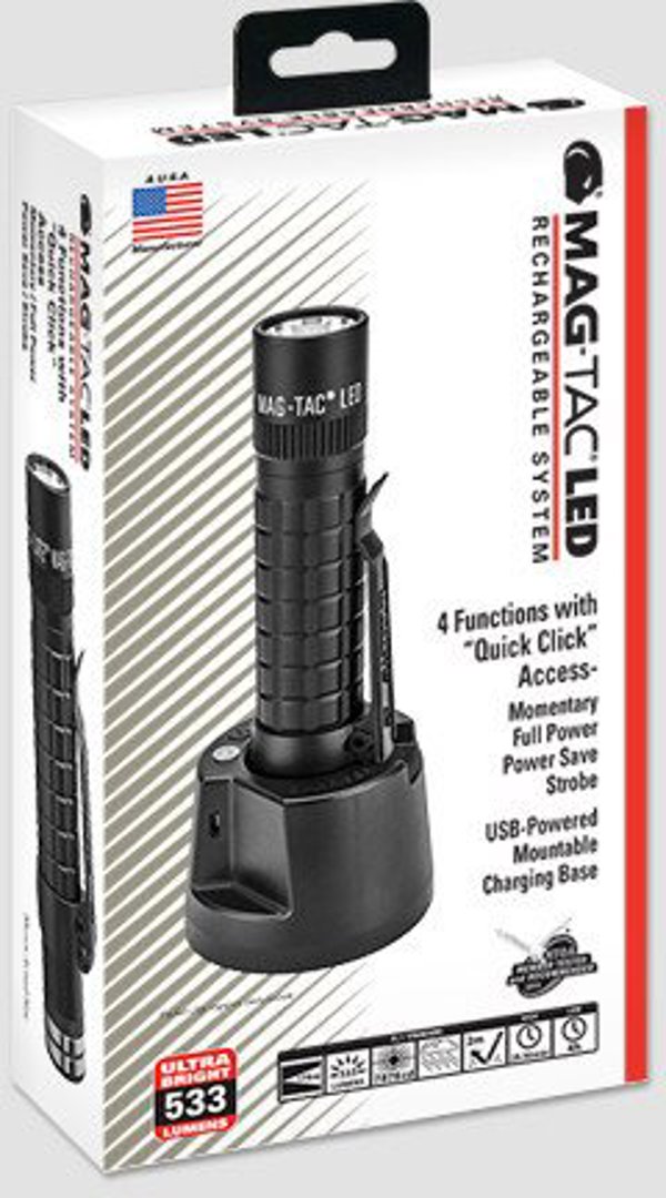 Latarka Maglite Maglite Mag-Tac Rechargeable plain bezel schwarz