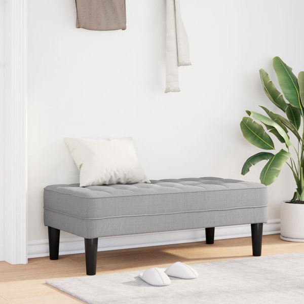 vidaXL Πάγκος Σύννεφο Γκρι 113x57x39 cm με Υφασμάτινη Επένδυση
