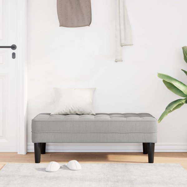 vidaXL Πάγκος Σύννεφο Γκρι 113x57x39 cm με Υφασμάτινη Επένδυση