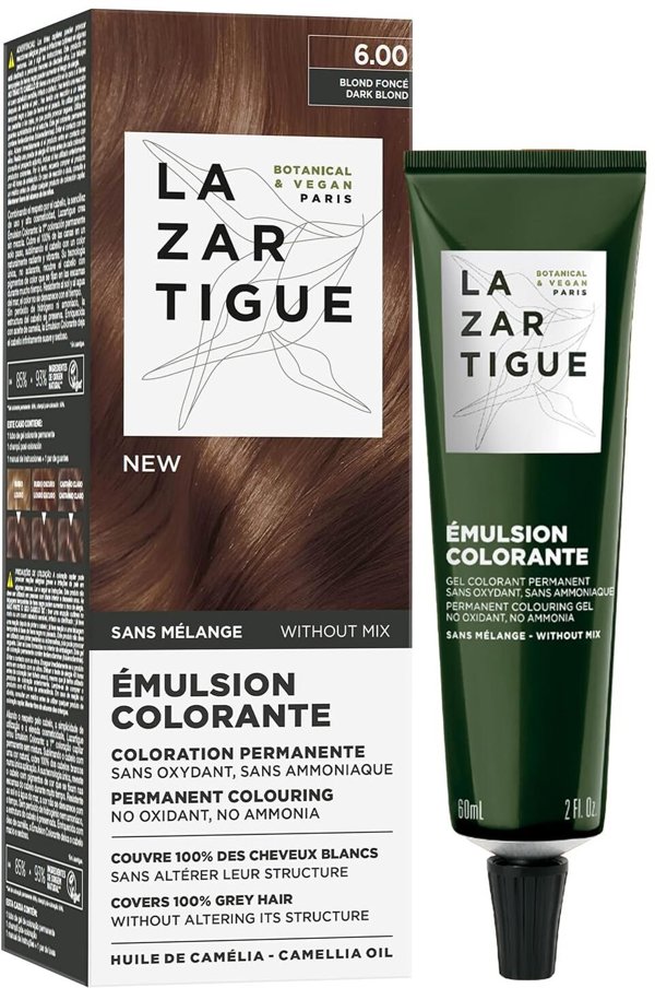 Lazartigue , Emulsja koloryzująca, Permanent Hair Dye, 6.00 Dark Blond, 60 ml For Women