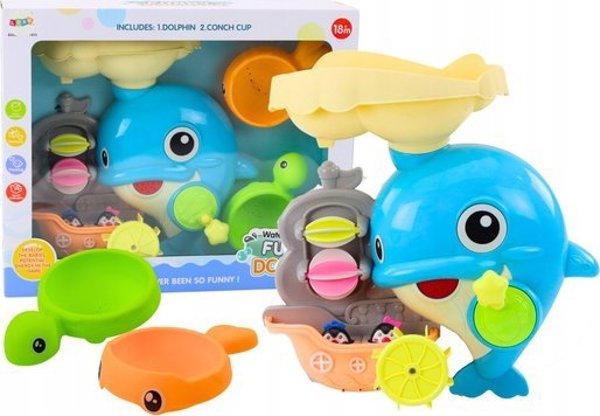 LeanToys Blue Dolphin Σετ Παιχνίδι Μπάνιου με Νερό, Πλαστικό, 3+ Ετών