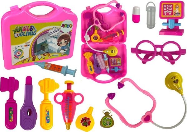 LeanToys Σετ Παιδικός Γιατρός σε Βαλιτσάκι με Στηθοσκόπιο Ροζ