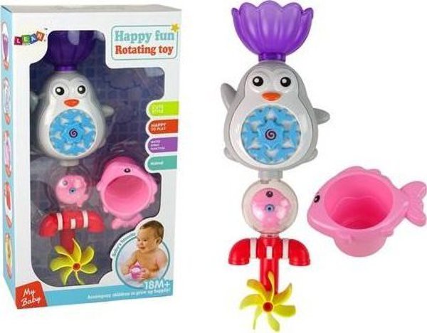 LeanToys Παιχνίδι Μπάνιου Πιγκουίνος για Παιδιά από 18 Μηνών, Πλαστικό