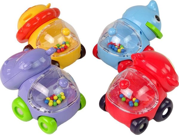 LeanToys Σετ Πολύχρωμα Οχήματα και Ζώα με Μπάλες, Πλαστικά Παιχνίδια για Παιδιά