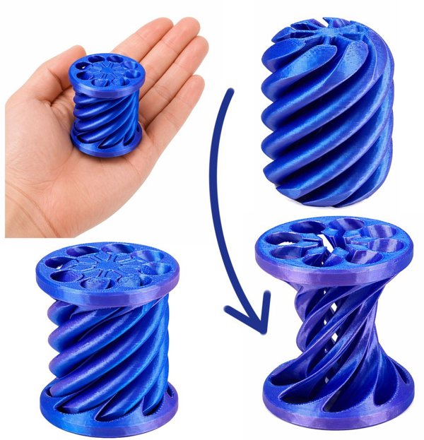 Παιχνίδια αντι-stress LeanToys στρεφόμενοι αισθητηριακοί κώνοι 3D μπλε