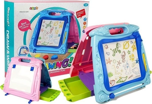 LeanToys Διπλής Όψης Πίνακας Ζωγραφικής για Παιδιά με Μαρκαδόρους και Μαγνήτες