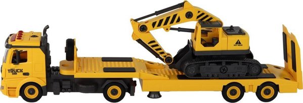 LeanToys Φορτηγό Μεταφοράς και Ερπυστριοφόρος Εκσκαφέας DIY Συναρμολόγησης με Ήχο και Φώτα, Κίτρινο