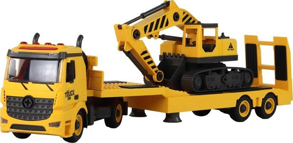 LeanToys Φορτηγό Μεταφοράς και Ερπυστριοφόρος Εκσκαφέας DIY Συναρμολόγησης με Ήχο και Φώτα, Κίτρινο