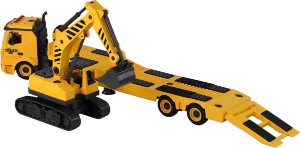 LeanToys Φορτηγό Μεταφοράς και Ερπυστριοφόρος Εκσκαφέας DIY Συναρμολόγησης με Ήχο και Φώτα, Κίτρινο