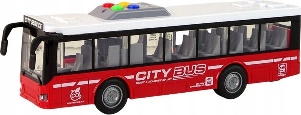 LeanToys Λεωφορείο Μπαταρίας με Φώτα και Ήχους, Κόκκινο 1:16