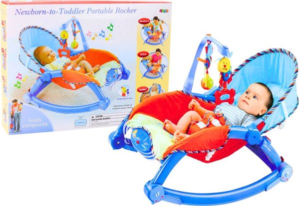 LeanToys Βρεφικό Ρηλάξ Με Κρεμαστό Παιχνίδι Ζωάκια, Αναπαυτικό Κάθισμα Για Μωρά