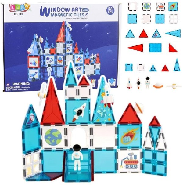LeanToys Klocki konstrukcyjne magnetyczne 58el