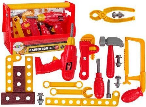 LeanToys Σετ Εργαλείων για Παιδιά σε Βαλιτσάκι, Σφυρί και Πένσες, Κόκκινο