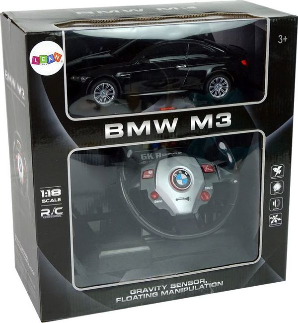 LeanToys τηλεκατευθυνόμενο αυτοκίνητο BMW M3 μαύρο 1:18 2,4 G με ήχο και φώτα