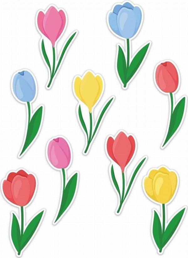 LearnHow Dekoracje okienne wiosenne - Tulipany 01 9szt