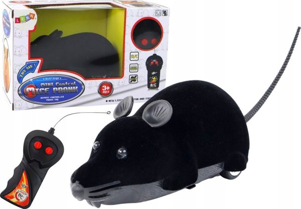 LeanToys Mysz Zdalnie Sterowana z Pilotem czarna