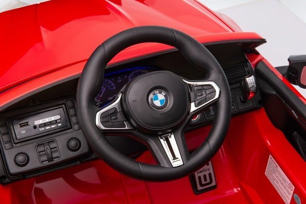 Lean Cars Παιδικό Ηλεκτροκίνητο Αυτοκίνητο BMW M5 12V με Τηλεχειριστήριο και LED Φώτα, Κόκκινο Βαμμένο