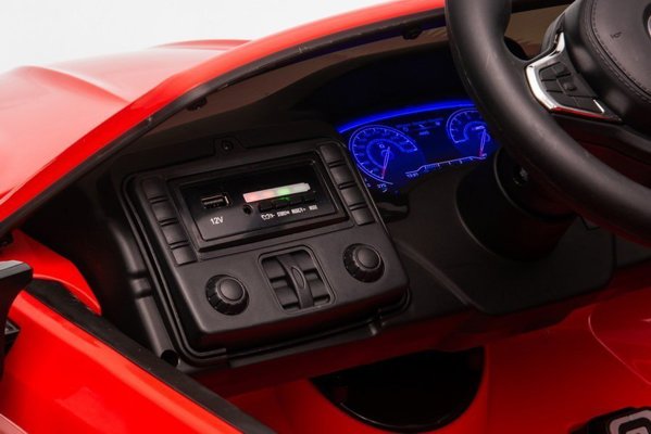 Lean Cars Παιδικό Ηλεκτροκίνητο Αυτοκίνητο BMW M5 12V με Τηλεχειριστήριο και LED Φώτα, Κόκκινο Βαμμένο