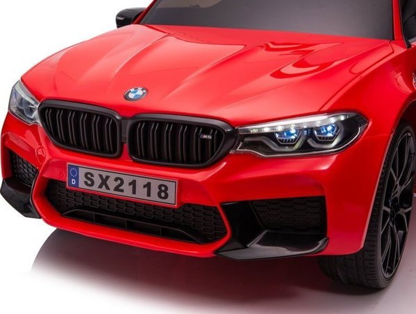 Lean Cars Παιδικό Ηλεκτροκίνητο Αυτοκίνητο BMW M5 12V με Τηλεχειριστήριο και LED Φώτα, Κόκκινο Βαμμένο