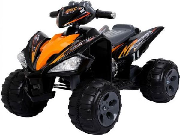 Lean Cars Quad Παιδικό Ηλεκτροκίνητο Αυτοκίνητο με Μεγάλες Ρόδες, Μαύρο