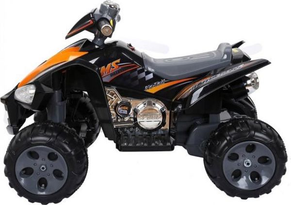 Lean Cars Quad Παιδικό Ηλεκτροκίνητο Αυτοκίνητο με Μεγάλες Ρόδες, Μαύρο