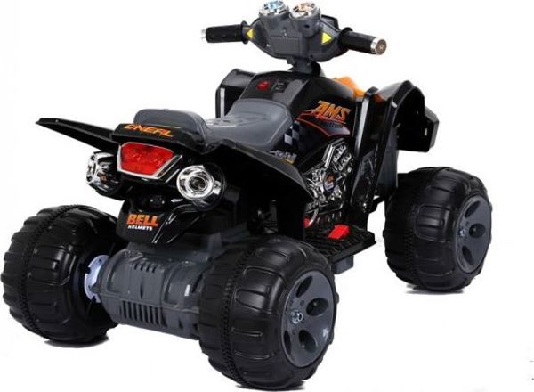 Lean Cars Quad Παιδικό Ηλεκτροκίνητο Αυτοκίνητο με Μεγάλες Ρόδες, Μαύρο