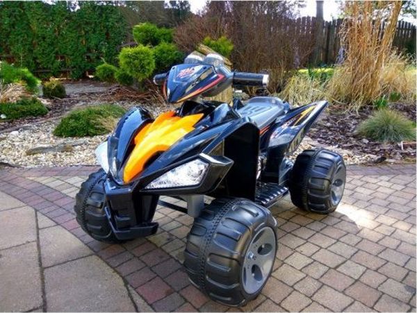 Lean Cars Quad Παιδικό Ηλεκτροκίνητο Αυτοκίνητο με Μεγάλες Ρόδες, Μαύρο