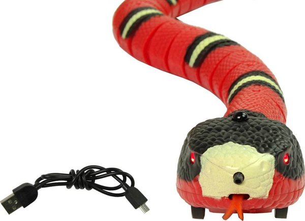 LeanToys Τηλεκατευθυνόμενο Φίδι Αφής Κόκκινο Μαύρες Ρίγες