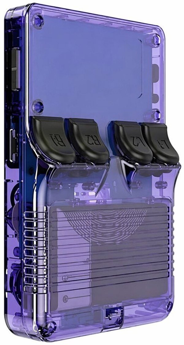 Φορητή ρετρό κονσόλα LeanToys Mini R36S, 21 000, οθόνη 3.5 IPS, μωβ
