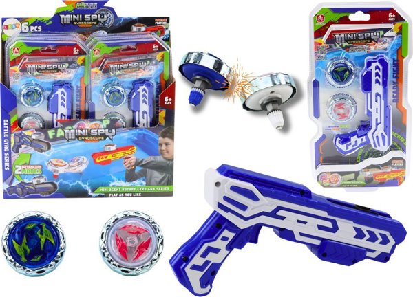 LeanToys Σετ Πιστόλι Εκτοξευτής με 2 Μεταλλικούς Δίσκους και Φώτα, Μπλε