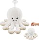LeanToys Pluszowa Ośmiornica Maskotka Przytulanka Z Przyssawką Biała 16 cm EDUKAMP (31831)