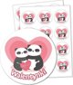 LearnHow Naklejki walentynkowe - Pandy 60mm 24szt.