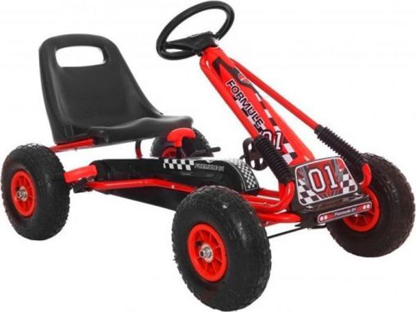 Lean Cars Gokart A-15 Παιδικό Go Kart με Φουσκωτούς Τροχούς, Κόκκινο