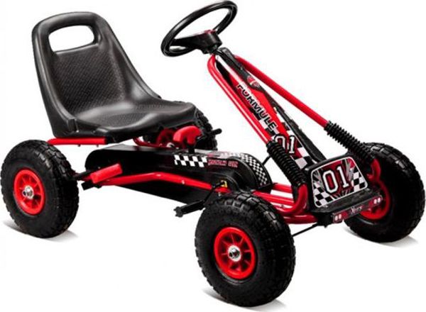 Lean Cars Gokart A-15 Παιδικό Go Kart με Φουσκωτούς Τροχούς, Κόκκινο
