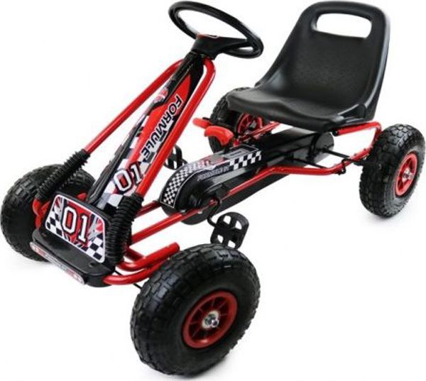 Lean Cars Gokart A-15 Παιδικό Go Kart με Φουσκωτούς Τροχούς, Κόκκινο