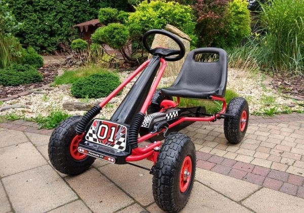 Lean Cars Gokart A-15 Παιδικό Go Kart με Φουσκωτούς Τροχούς, Κόκκινο