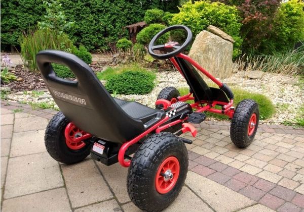 Lean Cars Gokart A-15 Παιδικό Go Kart με Φουσκωτούς Τροχούς, Κόκκινο