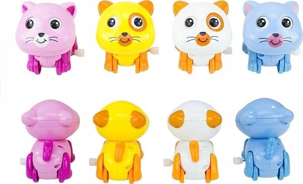 LeanToys Ζωάκια με Κούρδισμα – Κινούμενα Γατάκια που Περπατούν και Κουνάνε την Ουρά, Παιχνίδι για Αγόρια και Κορίτσια