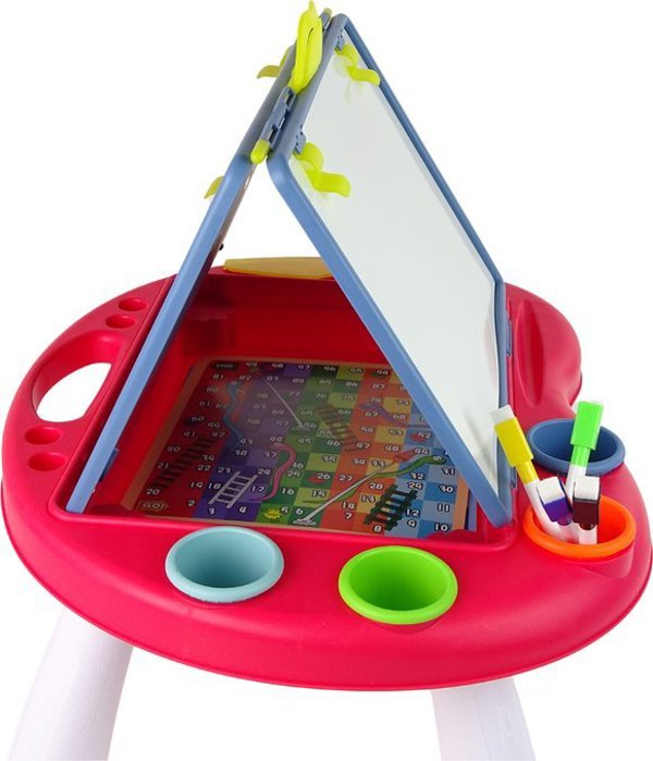 LeanToys Πίνακας 2 σε 1 με Τραπέζι, Μαυροπίνακα, Μαρκαδόρους και Επιτραπέζιο Παιχνίδι Φιδάκι