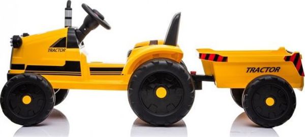 Lean Cars Τρακτέρ με Μπαταρία CH9959 με Ρυμουλκούμενο, Κίτρινο
