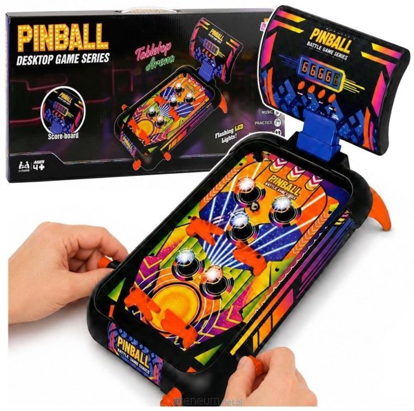 LeanToys Gra Zręcznościowa Pinball Stołowy Flipper Licznik Punktów Światła Dźwięki
