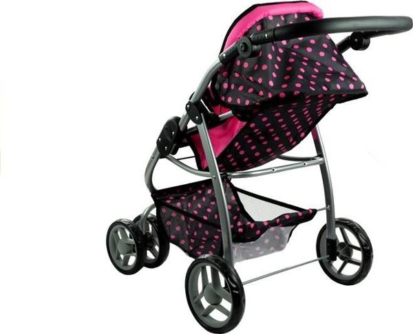 Lean Sport Καρότσι για Κούκλες Alice 2 σε 1, Βαθύ Καροτσάκι Gondola, Μαύρο