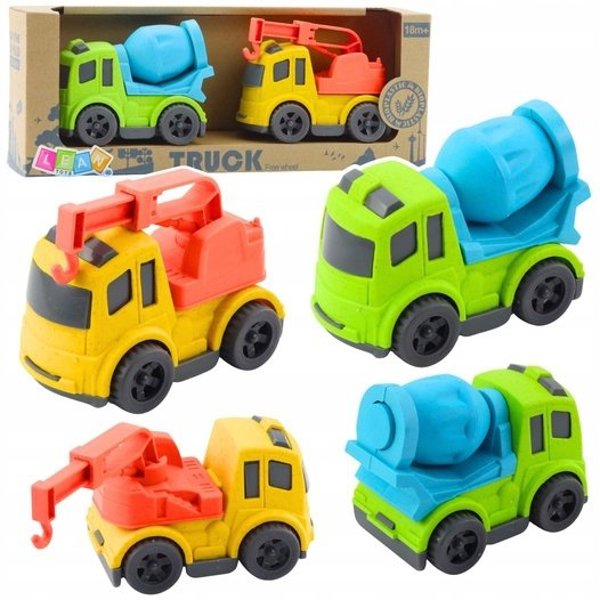 LeanToys Σετ Οχημάτων Κατασκευής με Μπετονιέρα και Φορτηγό με Γάντζο σε BIO Πλαστικό