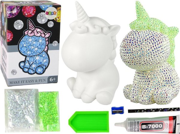 LeanToys Σετ Δημιουργίας DIY με Κρυστάλλινα Διαμάντια Μονόκερος, Πράσινο, για Παιδιά 6+ Ετών