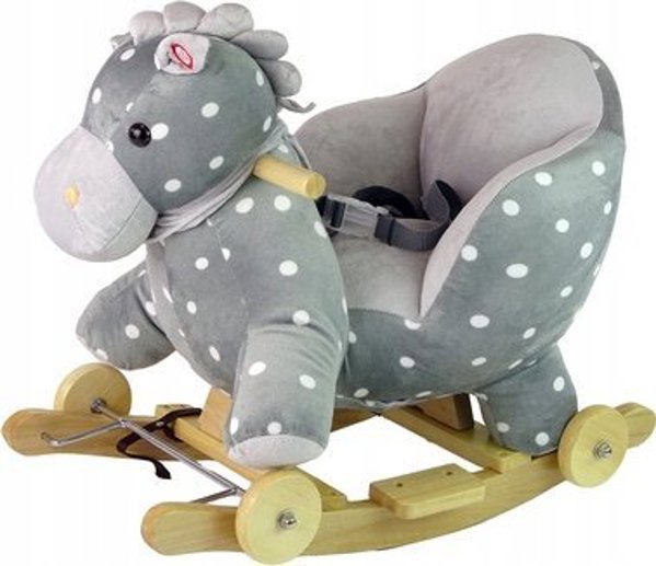 LeanToys Kon na biegunach 2 w 1 Jezdzik niebieski w kropki
